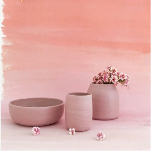 blush marble vase