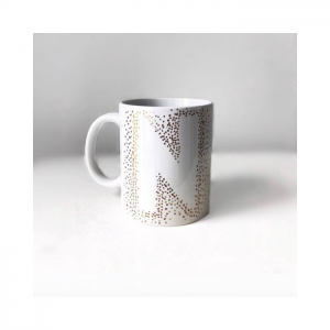 White Mug Negative Space Monogram Letter N