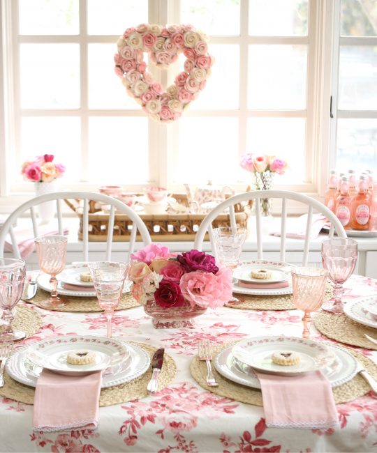 Create a Rose Themed Tablescape for Galentine’s Day