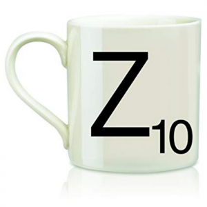 White Mug Scrabble Design Letter Z