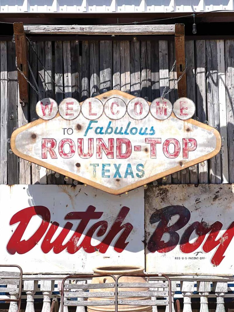 Round Top Texas vintage welcome sign