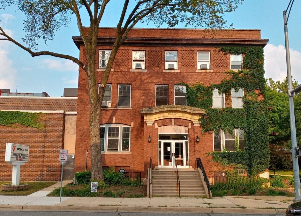 Historic YMCA building in downtown Naperville, Illinois