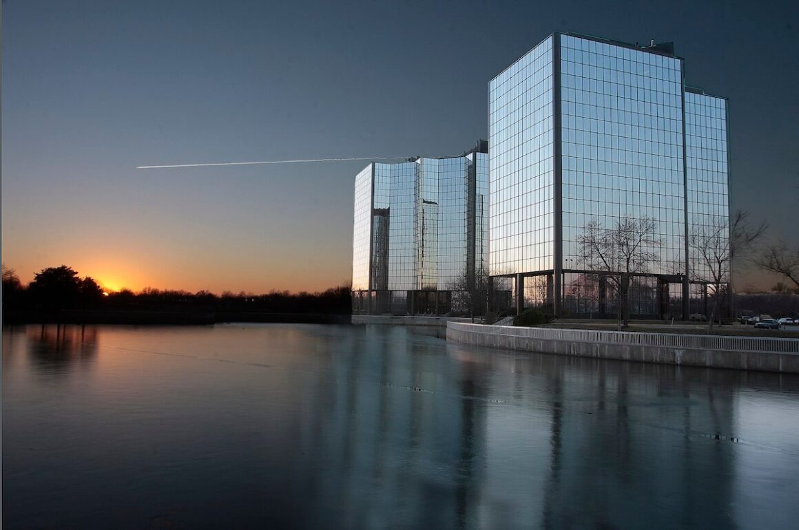 Overland Park Kansas skyline at sunset