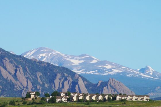 view of Flatirons from Broomfield, Colorado, ranked on of the nation's best cities to live in