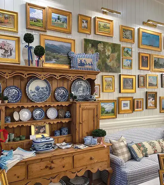 gallery wall in The Fox Shop