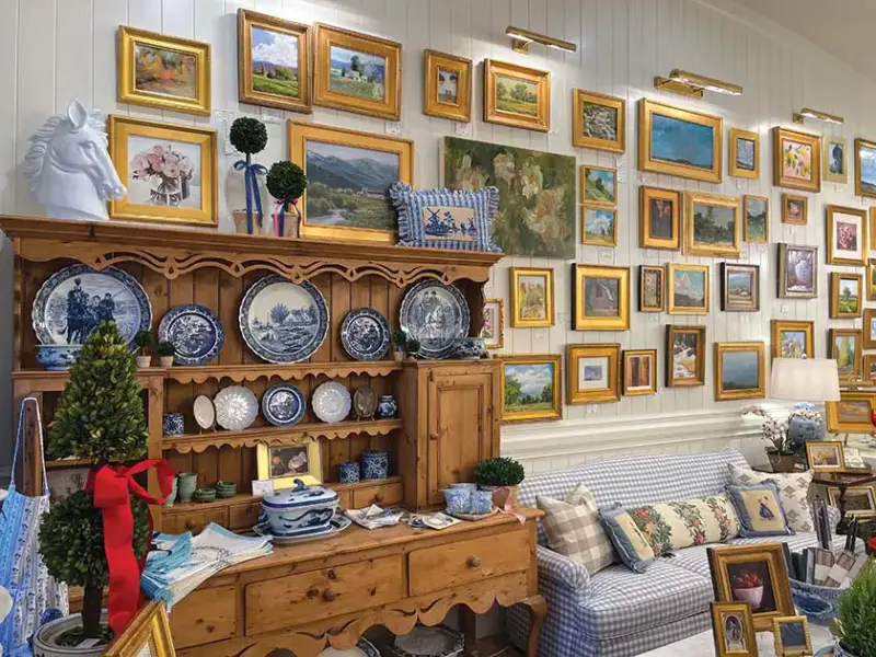 gallery wall in The Fox Shop