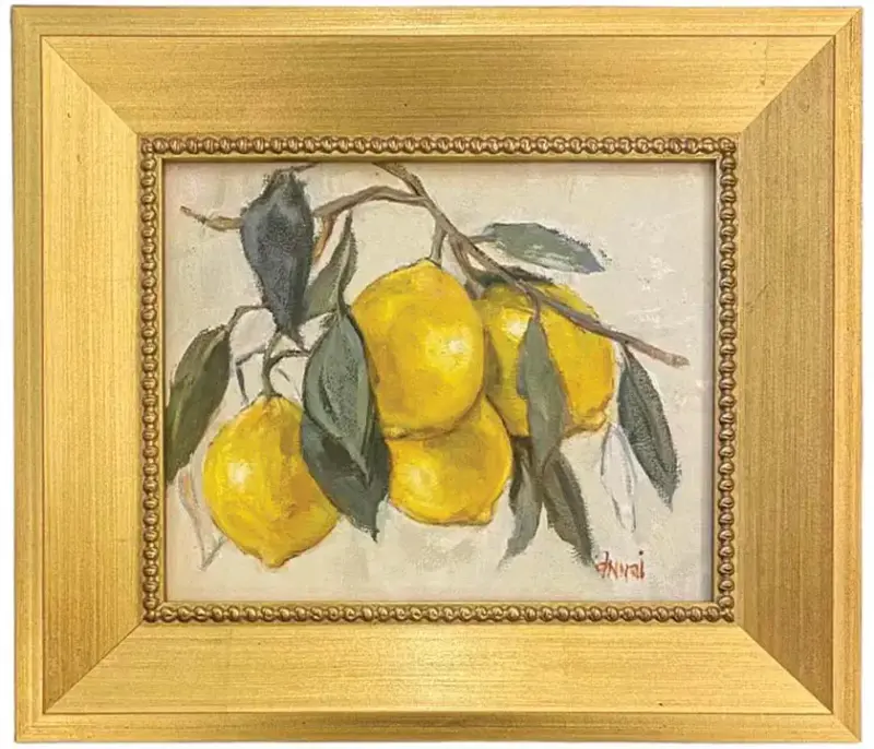 painting of yellow lemons