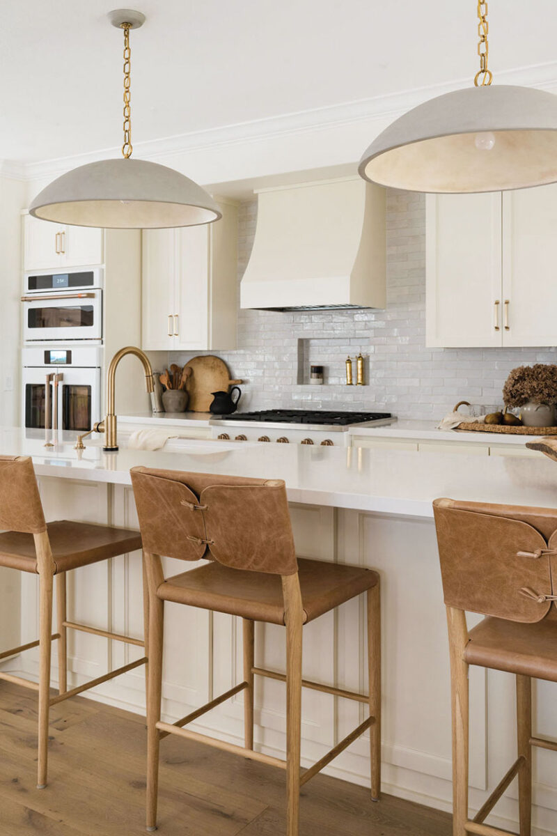 completed neutral kitchen designed by Cottage & Key Project House Austin designers