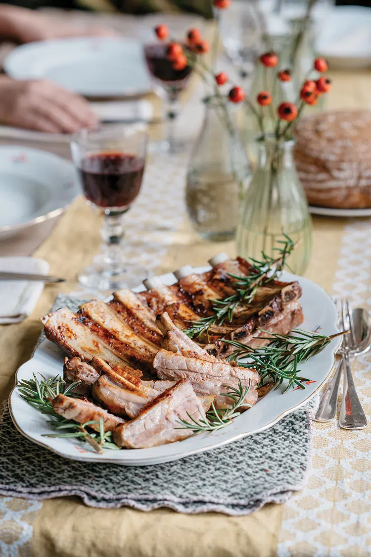 rosemary pork ribs for main dish of outdoor fall feasting