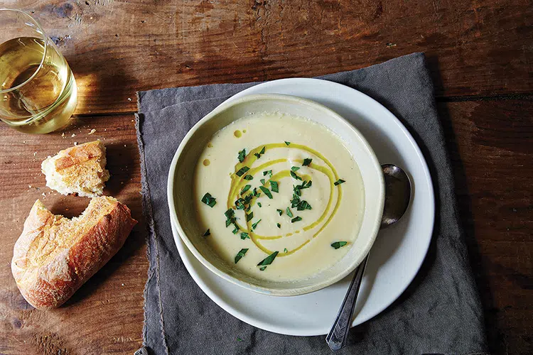 celery root and apple soup for a cozy fall feel