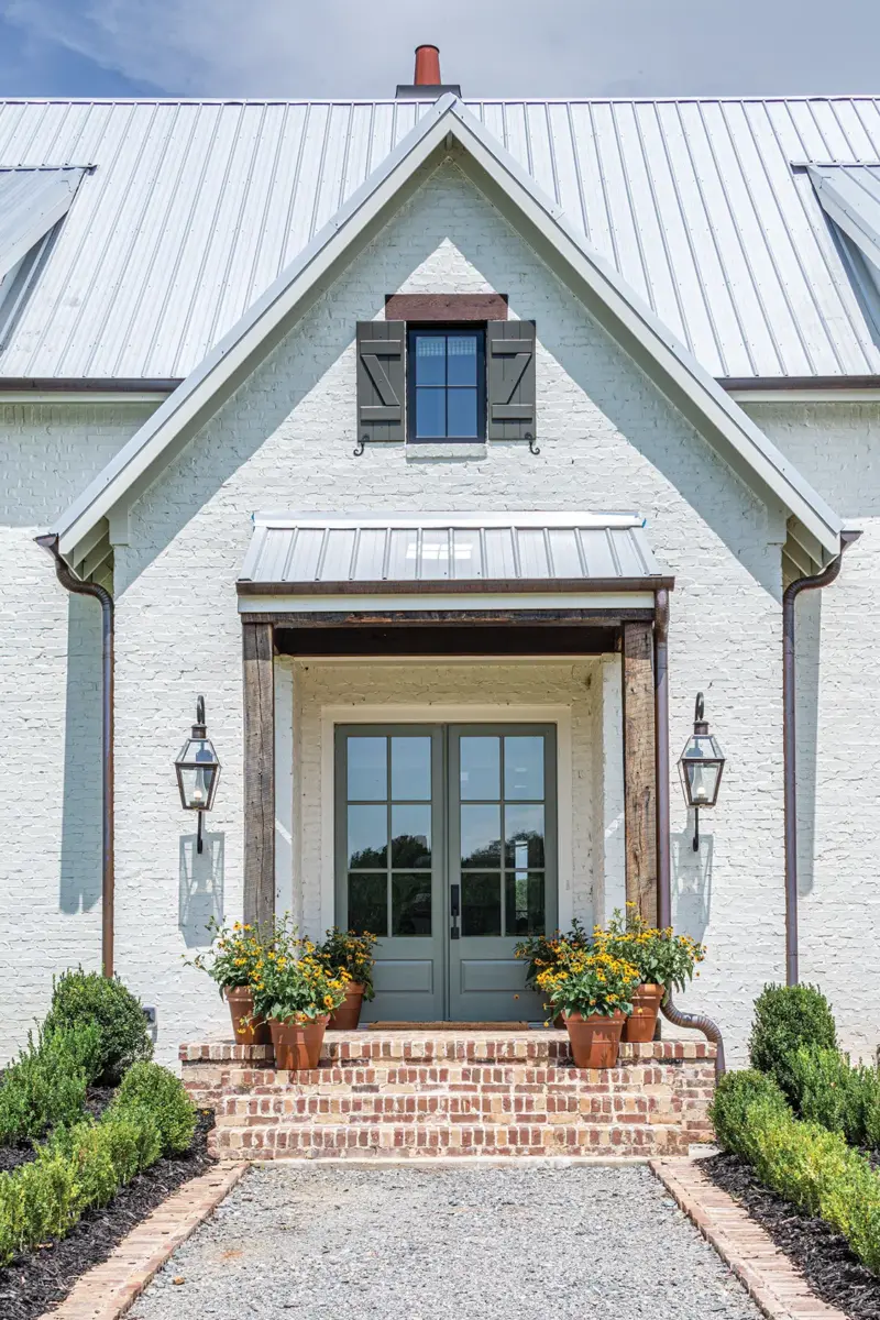 exterior entryway to unique home on a Georgia farm