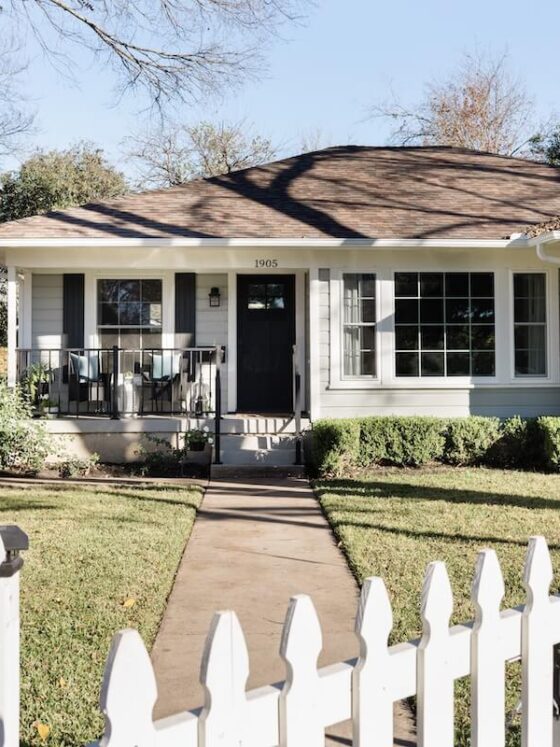 exterior of classic Georgetown bungalow in Texas