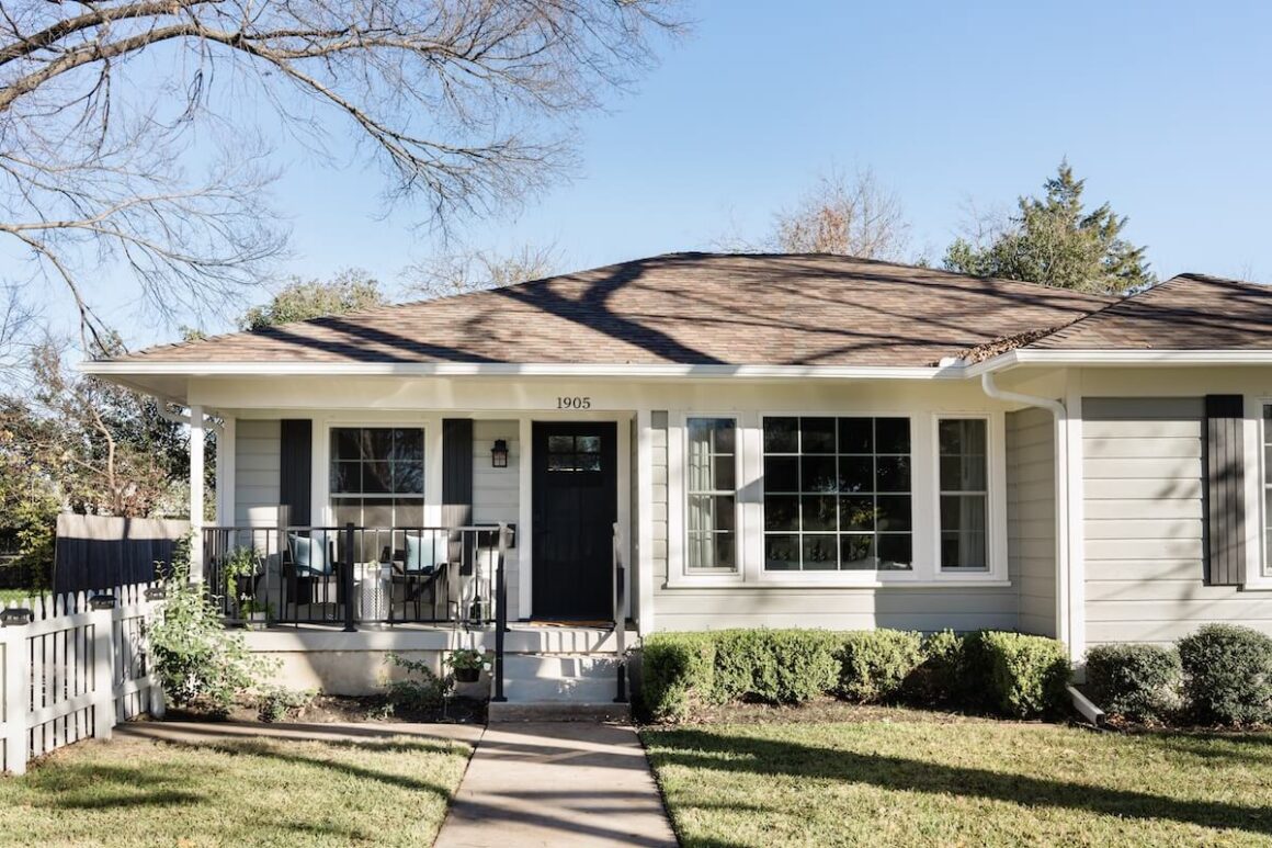 exterior of classic Georgetown bungalow near Austin