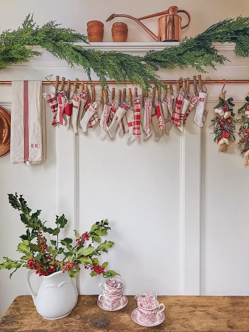 butler's pantry with vintage style stocking display