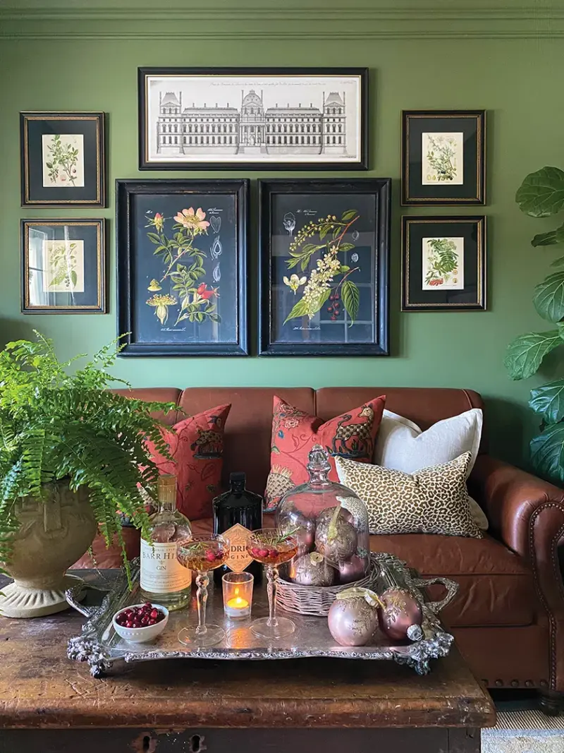 living room with framed botanical art at Pantry Hill