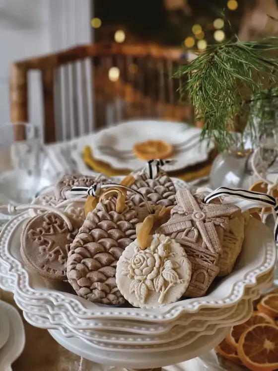 close up of cookie ornaments