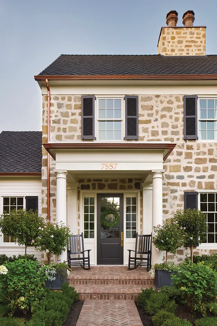 exterior front entrance to Project House Utah traditional new build home