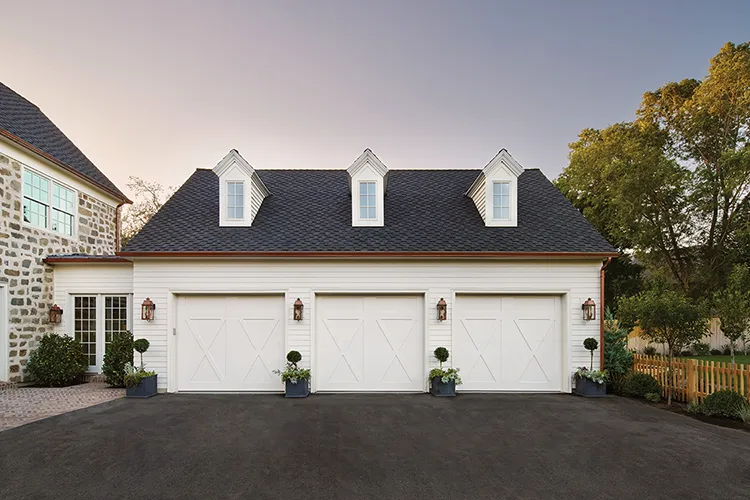 three car garage with custom doors in final reveal of Project House Utah