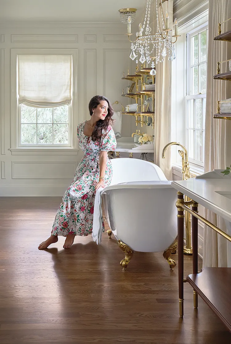 bathroom with clawfoot tub in final reveal of Project House Utah